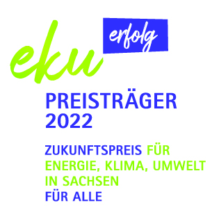 Plakette eku Preisträger 2022: Zukunftspreis für Energie, Klima, Umwelt in Sachsen für Alle